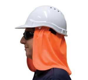 Orange Fit Over Hard Hat Helmet Cover Neck Flap Sun Protection Gobi Brim  Blue